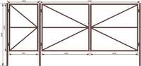 Ворота и калитка "Дачный каркас усиленный" 4м