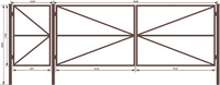Ворота и калитка "Дачный каркас усиленный" 5м